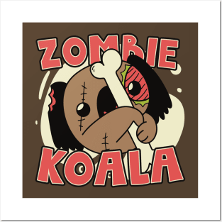 Cute Zombie Koala // Funny Halloween Zombie Animals Posters and Art